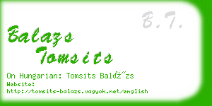 balazs tomsits business card
